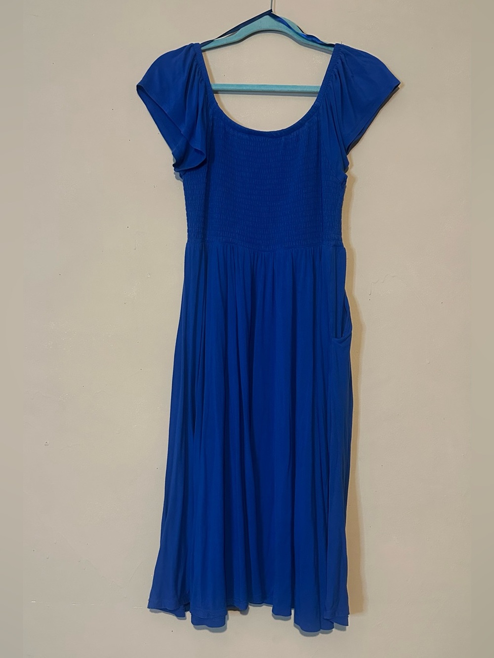 Royal Blue dress with pockets — Smocked Bodice- Super soft knit torrid - Picture 9 of 9